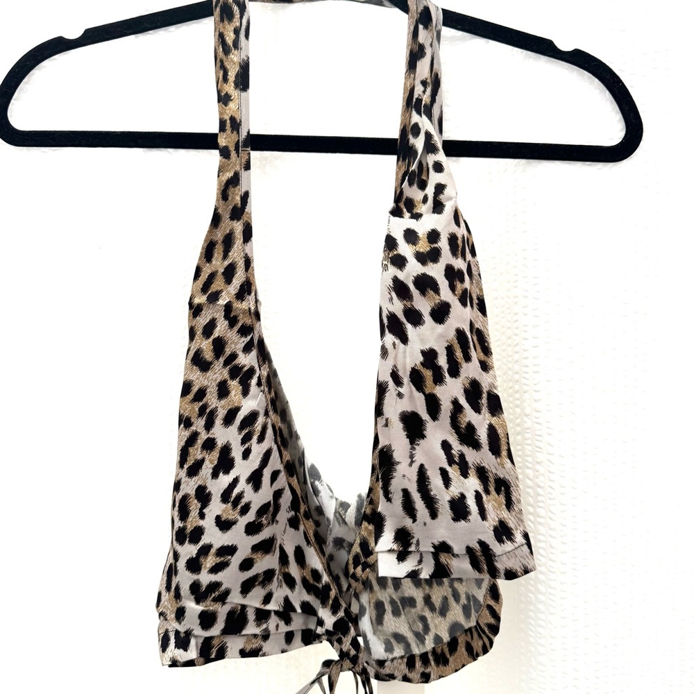 Rouje Amber Leopard Print Halter Top Size XS